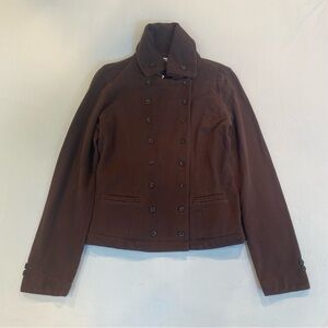 NWT CAbi Women's Double-Breasted Brown Jacket, Preppy Military City Girl, Size S